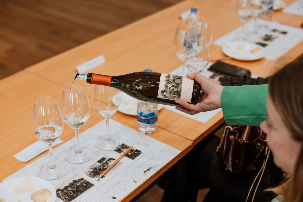 ljudi degustiraju vino na festivalu vina u kutini